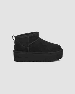 Black Kids' UGG Classic Ultra Mini Platform Boots | AUF8542D