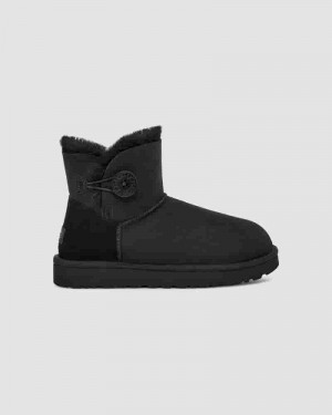 Black Kids' UGG Mini Bailey Button II Boots | AUV8551R