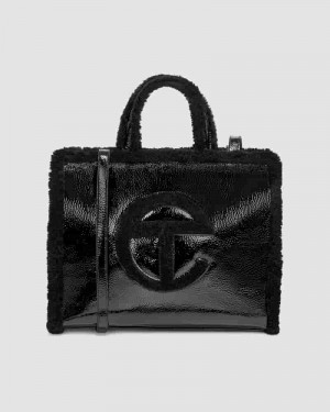 Black Women UGG All Gender X TELFAR Medium Shopper Crinkle Bags | AUI8625L