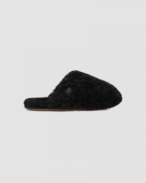 Black Women UGG Maxi Curly Slide Slippers | AUG8647S