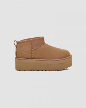 Coffee Kids' UGG Classic Ultra Mini Platform Boots | AUA8539H