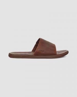 Coffee Men UGG Seaside Slide Sandals | AUH8596A