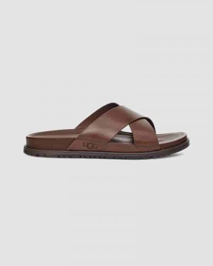 Coffee Men UGG Wainscott Slide Sandals | AUK8598O