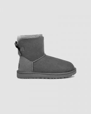 Grey Kids' UGG Mini Bailey Bow II Boot Boots | AUH8565A