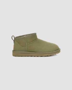 Olive Kids' UGG Classic Ultra Mini Boots | AUK8546O