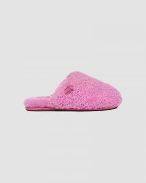 Pink Women UGG Maxi Curly Slide Slippers | AUH8648A